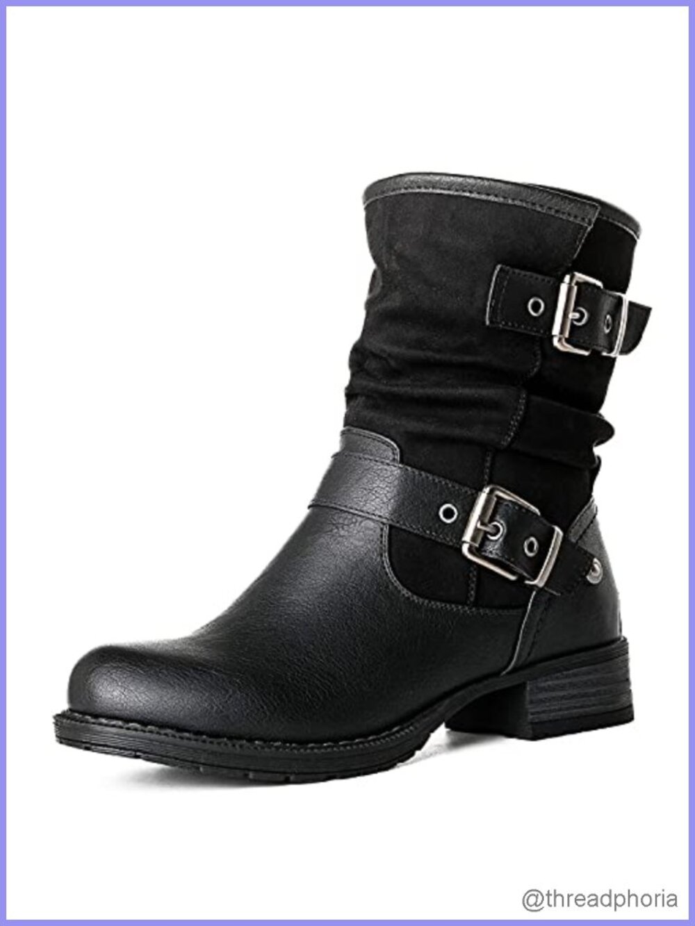 Women's Faux Leather Fur Lined Ankle Booties Combat Boots